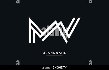 Modern abstract letter MV, VM logo design. Minimal MV, VM initial based icon vector Stock Vector