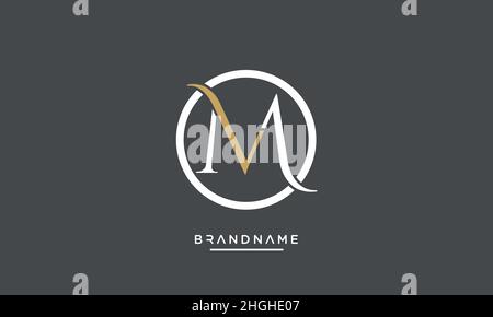 Modern abstract letter MV, VM logo design. Minimal MV, VM initial based icon vector Stock Vector
