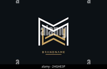 Modern abstract letter MW, WM logo design. Minimal MW, WM initial based icon vector Stock Vector