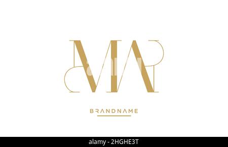 Modern abstract letter MW, WM logo design. Minimal MW, WM initial based icon vector Stock Vector
