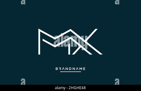 Modern abstract letter MX, XM logo design. Minimal MX, XM initial based icon vector Stock Vector