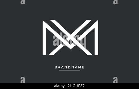 Modern abstract letter MX, XM logo design. Minimal MX, XM initial based icon vector Stock Vector