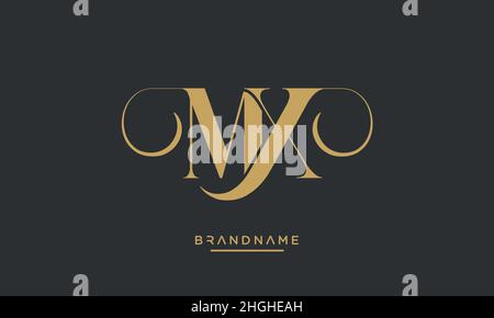 Modern abstract letter MX, XM logo design. Minimal MX, XM initial based icon vector Stock Vector
