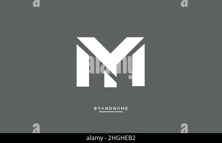 Modern abstract letter MY, YM logo design. Minimal MY, YM initial based icon vector Stock Vector