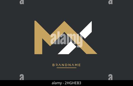 Modern abstract letter MX, XM logo design. Minimal MX, XM initial based icon vector Stock Vector