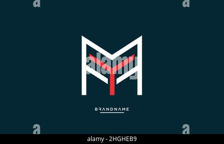 Modern abstract letter MY, YM logo design. Minimal MY, YM initial based icon vector Stock Vector