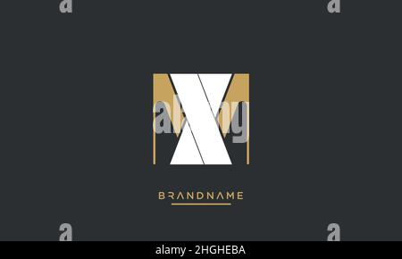 Modern abstract letter MX, XM logo design. Minimal MX, XM initial based icon vector Stock Vector