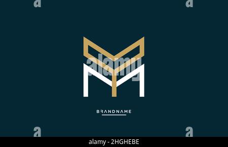 Modern abstract letter MY, YM logo design. Minimal MY, YM initial based icon vector Stock Vector