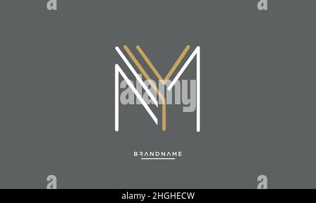 Modern abstract letter MY, YM logo design. Minimal MY, YM initial based icon vector Stock Vector