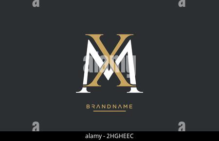 Modern abstract letter MX, XM logo design. Minimal MX, XM initial based icon vector Stock Vector