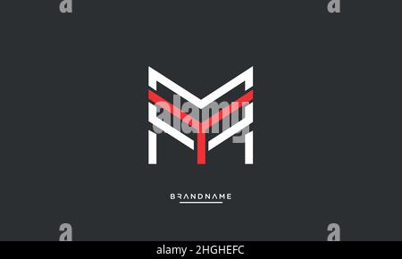 Modern abstract letter MY, YM logo design. Minimal MY, YM initial based icon vector Stock Vector