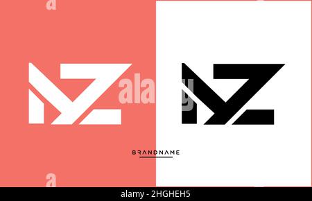 Modern abstract letter MZ, ZM logo design. Minimal MZ, ZM initial based icon vector Stock Vector