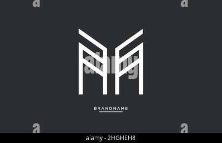 Modern abstract letter MY, YM logo design. Minimal MY, YM initial based icon vector Stock Vector