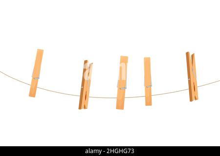 Old wood clothes pin icon, cartoon style, Stock vector
