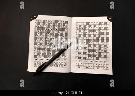 Codebreaker puzzle book and pen Stock Photo