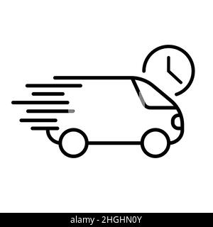 fast delivery truck icon, express delivery, quick move Fast shipping icon. Delivery truck symbol in flat style for apps, ui and websites. Express ship Stock Vector