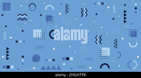 Colorful multicolored panoramic abstract background from different geometric shapes - Vector illustration Stock Vector