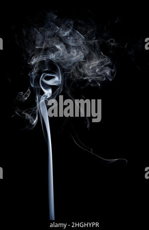Movement of smoke on black background, smoke background, abstract smoke. Stock Photo