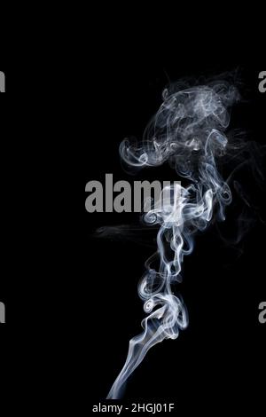 Abstract smoke on black background. White smoke isolated. Stock Photo