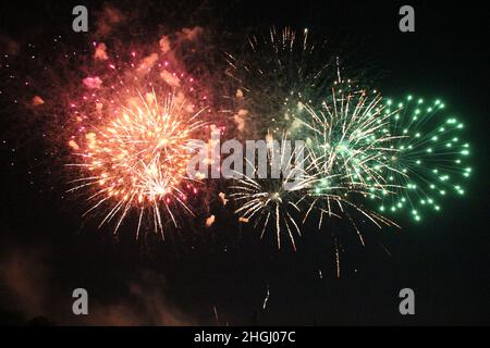 fireworks on july 14th (bastille day) in rezé (france) Stock Photo