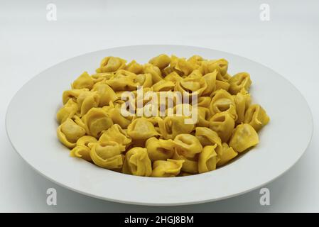 Raw Italian Tortellini. Traditional Italian Pasta Dish. Stock Photo