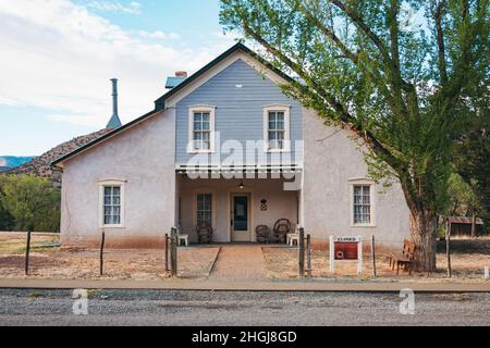 a house in Lincoln Historic District, New Mexico, United States Stock Photo