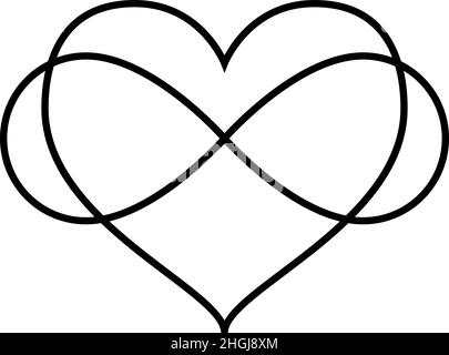 Infinity Heart Outline Icon Vector Stock Vector