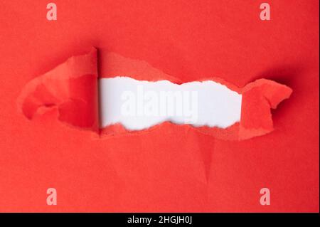 red torn paper with a white space for any text Stock Photo