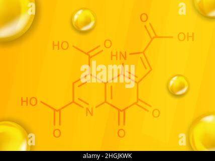 Vitamin B14 chemical formula. Vitamin B14 Realistic chemical molecular structure Stock Vector