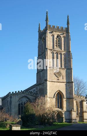 Wootton-under-Edge is a smaal town in the southern cotswolds,  The Mary the virgin church Stock Photo