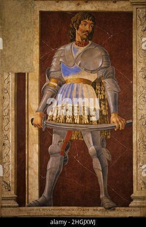 Andrea del Castagno - Pippo Spano, Niccolò Acciaiuoli, Francesco Petrarca Stock Photo