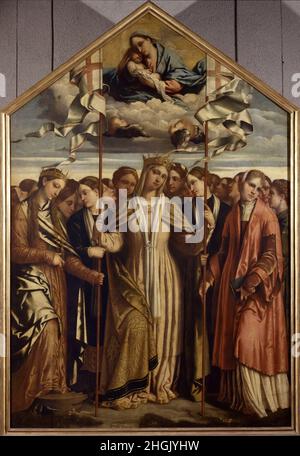 Sant'Orsola e le compagne - 1536 1554 - oil on canvas 142,3 x 209,5 cm - Bonvicino Alessandro - Moretto - Stock Photo