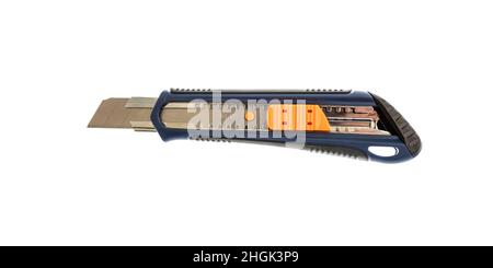 Paper cutter isolated cut out on white background. Black orange color new office supply, design element Stock Photo