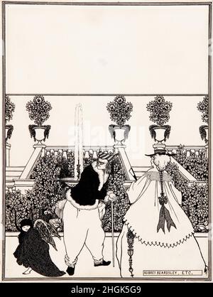 Aubrey Beardsley - The driving of Cupid from the garden - preparatory drawing for the cover design of 'The Savoy', no.3... Stock Photo