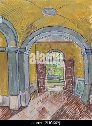 Vestibule in the Asylum - 1889 - oil e gessetti on carta 61,6 x 47,1 cm - Van Gogh Vincent Stock Photo