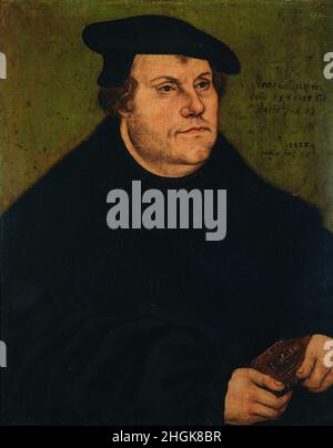 Lucas Cranach (I) - Bildnis Martin Luthers 1532 (Dresden) Stock Photo