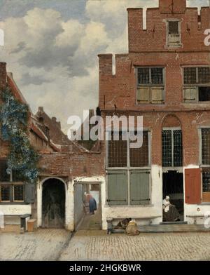 View of Houses in Delft, Known as ‘The Little Street’ - 1658 - Oil on canvas 54,3 x 44 cm - Vermeer Jan Stock Photo