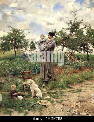 Boldini Giovanni - Private Collection - À la campagne - 1872 - oil on canvas 67 x 54,5 cm - Stock Photo
