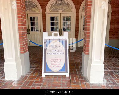 Orlando, FL USA - November 25, 2020: The Hall of Presidents show at Walt Disney World Magic Kingdom in Orlando, Florida. Stock Photo