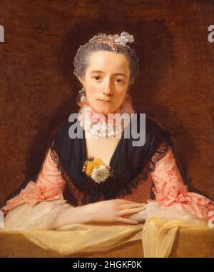 Allan Ramsay - Lady in a Pink Silk Dress Stock Photo