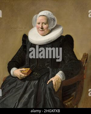 Portrait of an Elderly Lady - 1633 - Oil on canvas 102,5 x 86,9 cm - Hals Frans Stock Photo