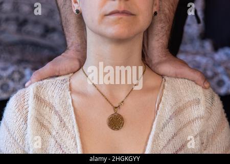 Sri yantra pendant necklace Stock Photo - Alamy