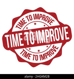 Time to improve grunge rubber stamp on white background, vector illustration Stock Vector