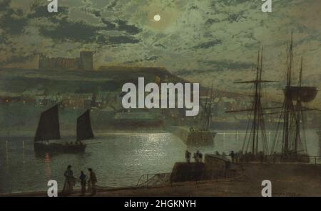 Whitby Harbor - 1874 - oil on canvas 43,5 x 27,9 cm - Grimshaw John Atkinson Stock Photo