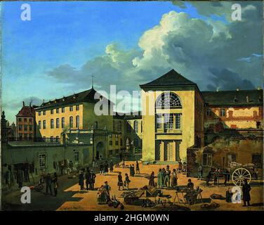 Andreas Achenbach - The Academy Courtyard (The Old Academy in Düsseldorf) Stock Photo