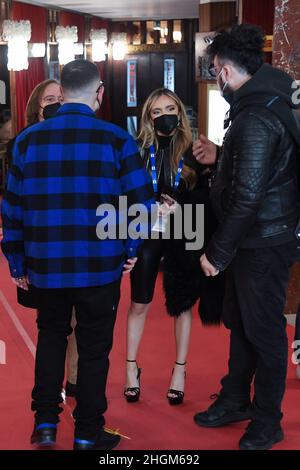 Sanremo, Italy. 21st Jan, 2022. Sanremo: Ariston Theater. 72 Festival of the Italian Song. Evidence. In the picture : Credit: Independent Photo Agency/Alamy Live News Stock Photo