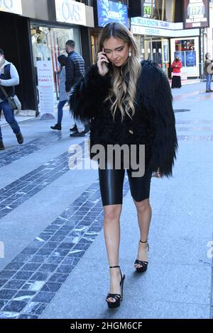 Sanremo, Italy. 21st Jan, 2022. Sanremo: Ariston Theater. 72 Festival of the Italian Song. Trials. Pictured: Ana Mena Credit: Independent Photo Agency/Alamy Live News Stock Photo