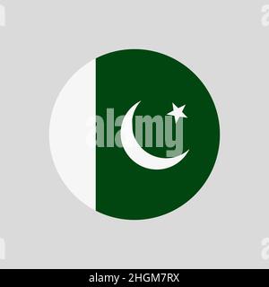 The flag of Pakistan in a circle Stock Vector