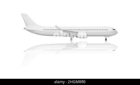 Passenger turbojet aircraft, illustration Stock Photo