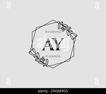 AY feminine logo. Usable for Nature, Salon, Spa, Cosmetic and Beauty Logos. Flat Vector Logo Design Template Element. Stock Vector